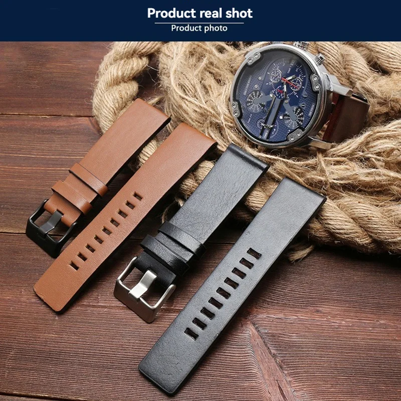 22 24 26 28 30 32mm high quality leather accessories water resistible and breathable watchband For Diesel DZ4343/4405/7257/4423