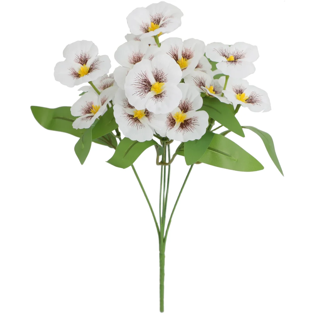 Artificial Silk Pansy Bouquet with Vibrant Colors for Home Garden Wedding Decoration Lightweight Easy to Arrange