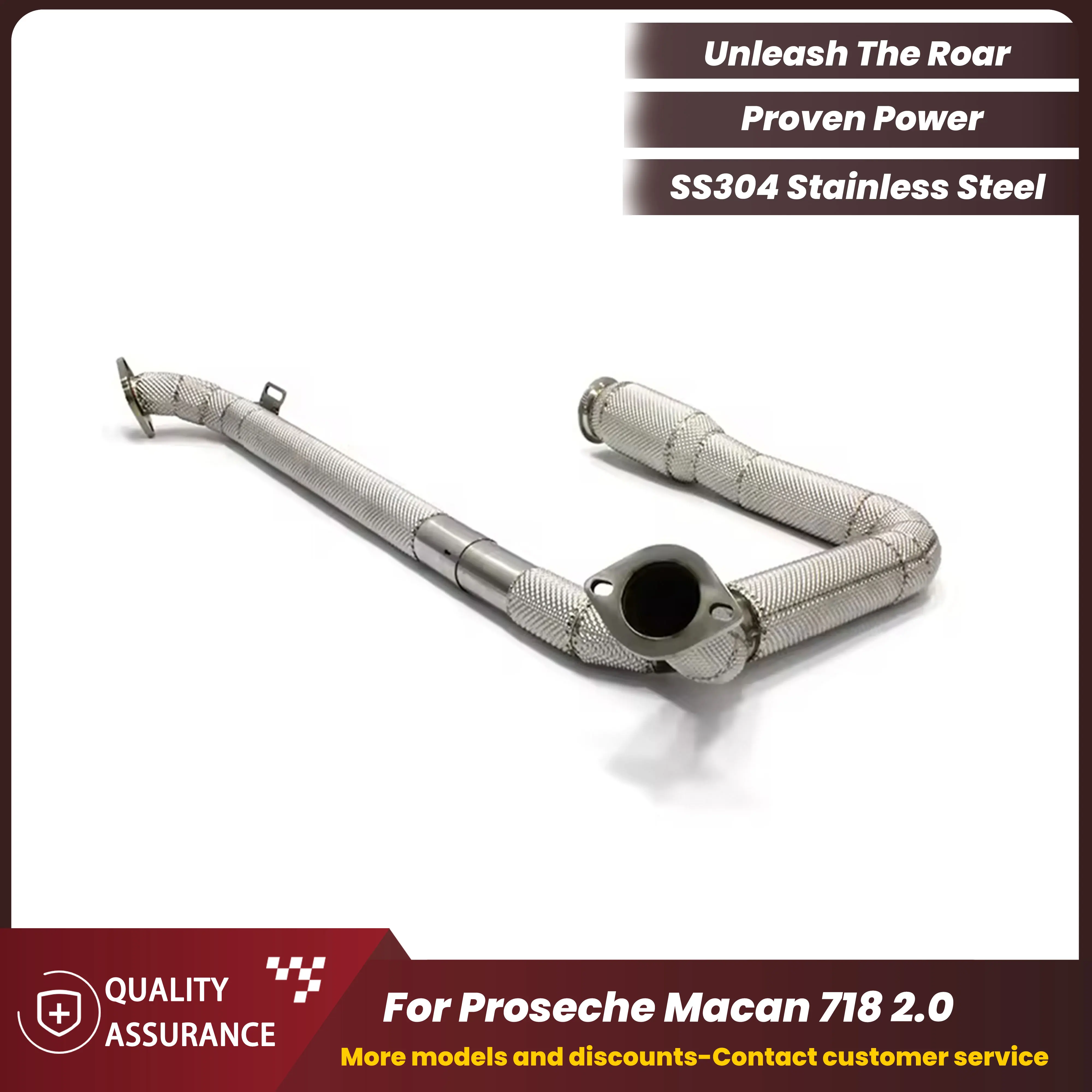 

ECCF SUS304 Stainless Steel Performance Downpipe with Heat Shield for Porsche 718 Cayman 2.0T 2019-2021