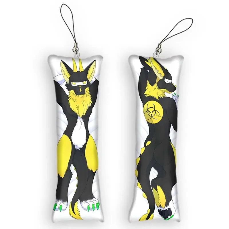 Fashion Cartoon Keychain Hazard Mini Dakimakura Pendant Cute 2 Sides Print Hanging Ornament Anime Small Pillow Pendants F