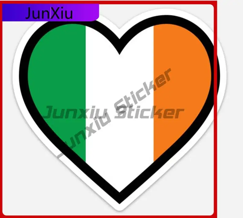 

Irish Flag Heart Shaped Sticker Accessories Waterproof Scratch-proof Decals Front Bumper Stickers For Car Personalized Camping