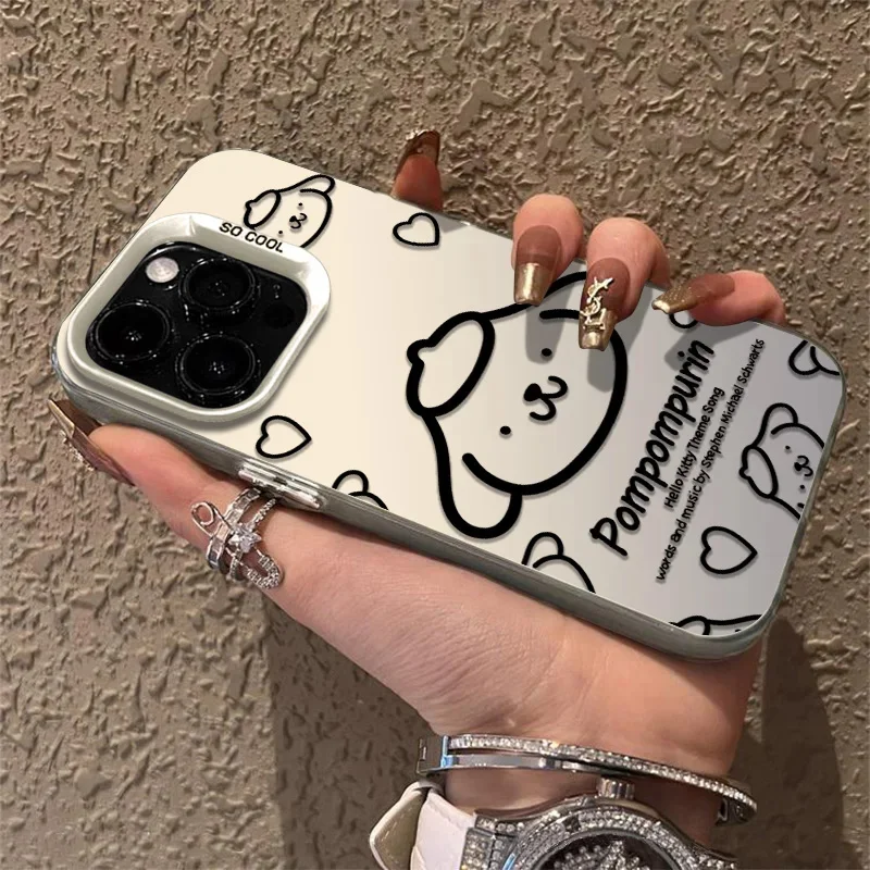 Miniso لطيف مرحبا كيتي كورومي ميلودي Pompompurin الكرتون جراب هاتف آيفون 17 16 15 14 13 12 11 برو زائد ماكس للصدمات #6