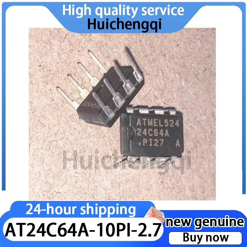 2PCS genuine AT24C64A-10PI-2.7 packaged PDIP-8 memory