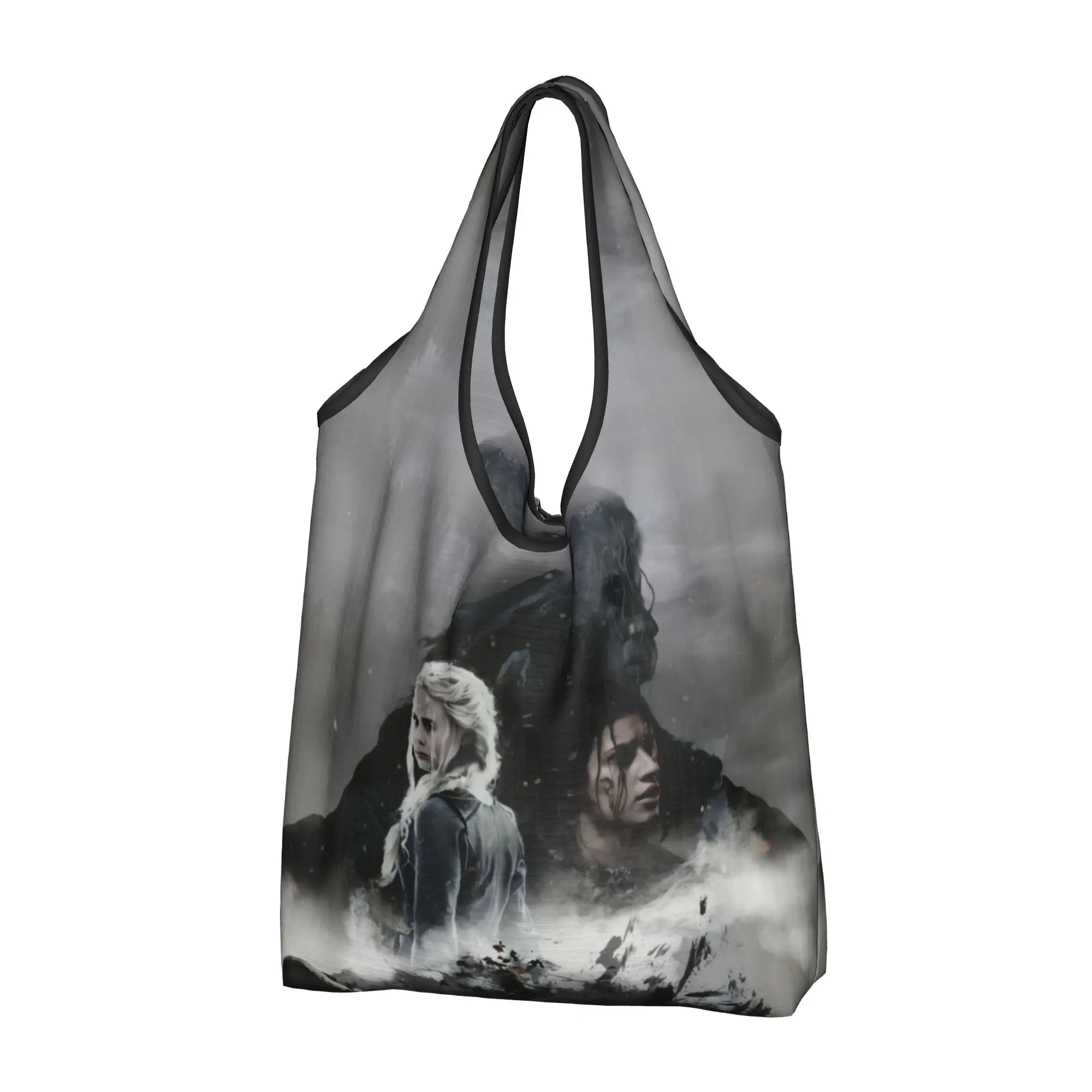 Reusable Action The Witcher Game  Shopping Bag Women Tote Bag Portable Role Playing  Grocery Shopper Bags