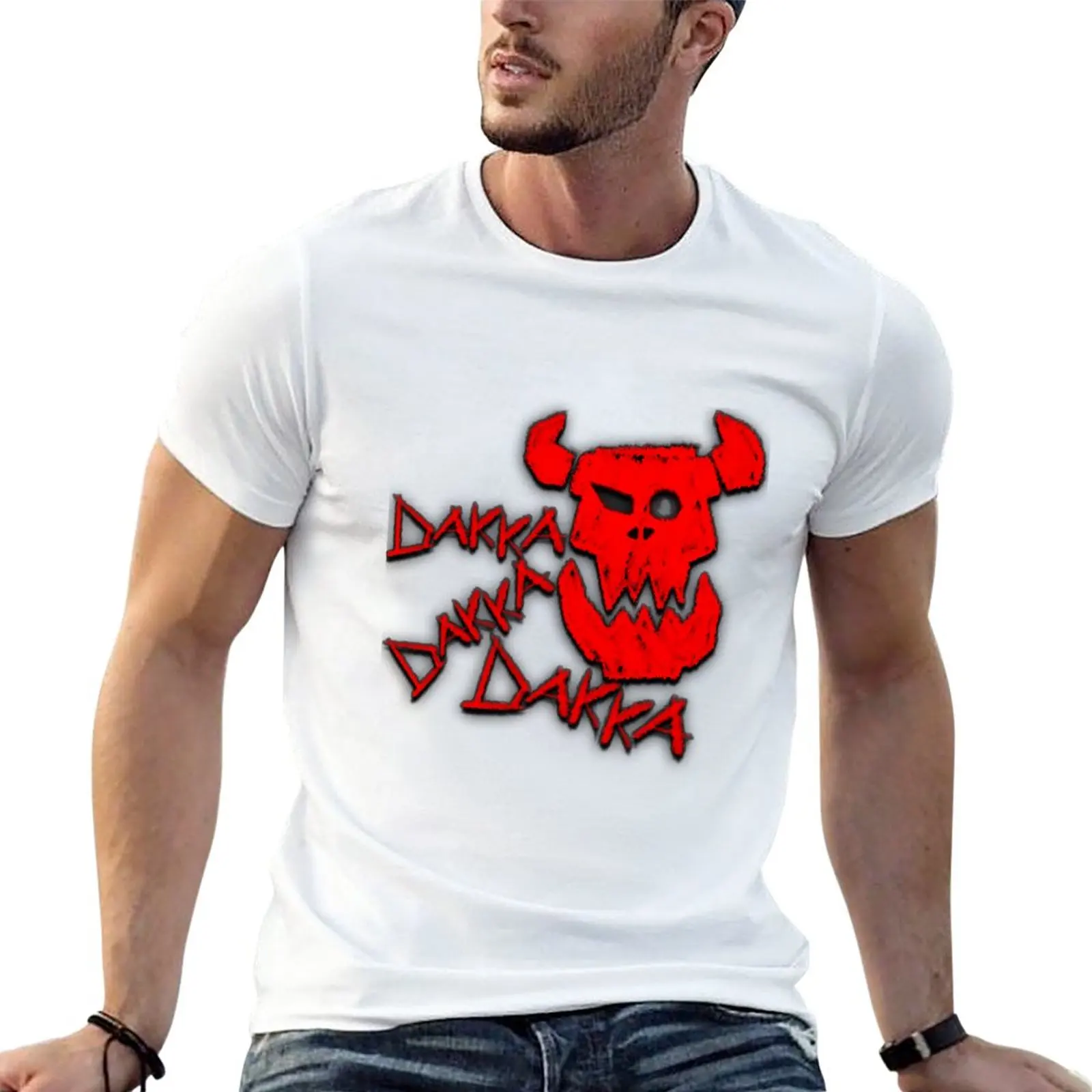 Red Dakka T-Shirt summer tops cute tops T-shirts for men cotton