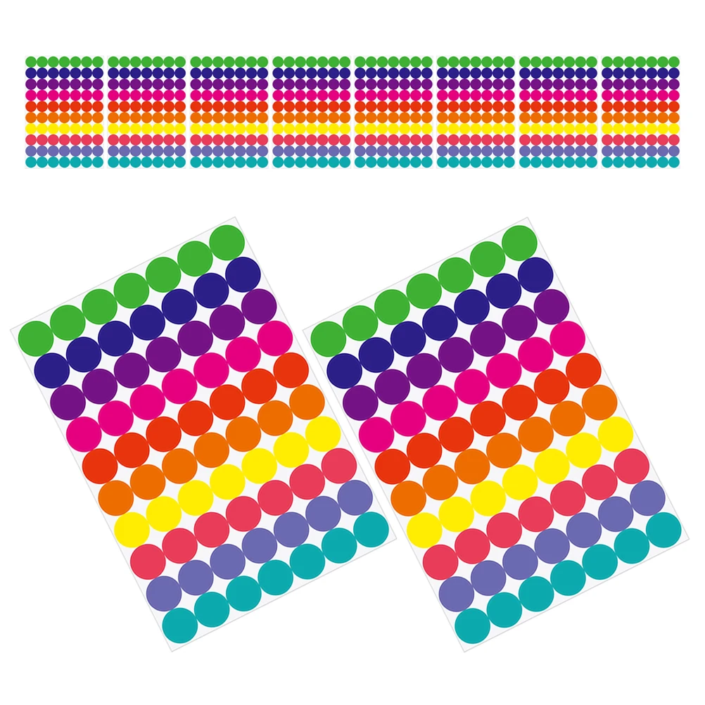 

20 Sheets Round Writable Dot Color Coding Stickers for Inventory Office School Classroom Warehouse Envelopes Notebooks