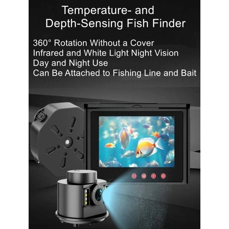 360‑DEGREE Rotating Underwater  Panoramic Coverless High‑Definition Fishing Camera Underwater Viewer Work Tool