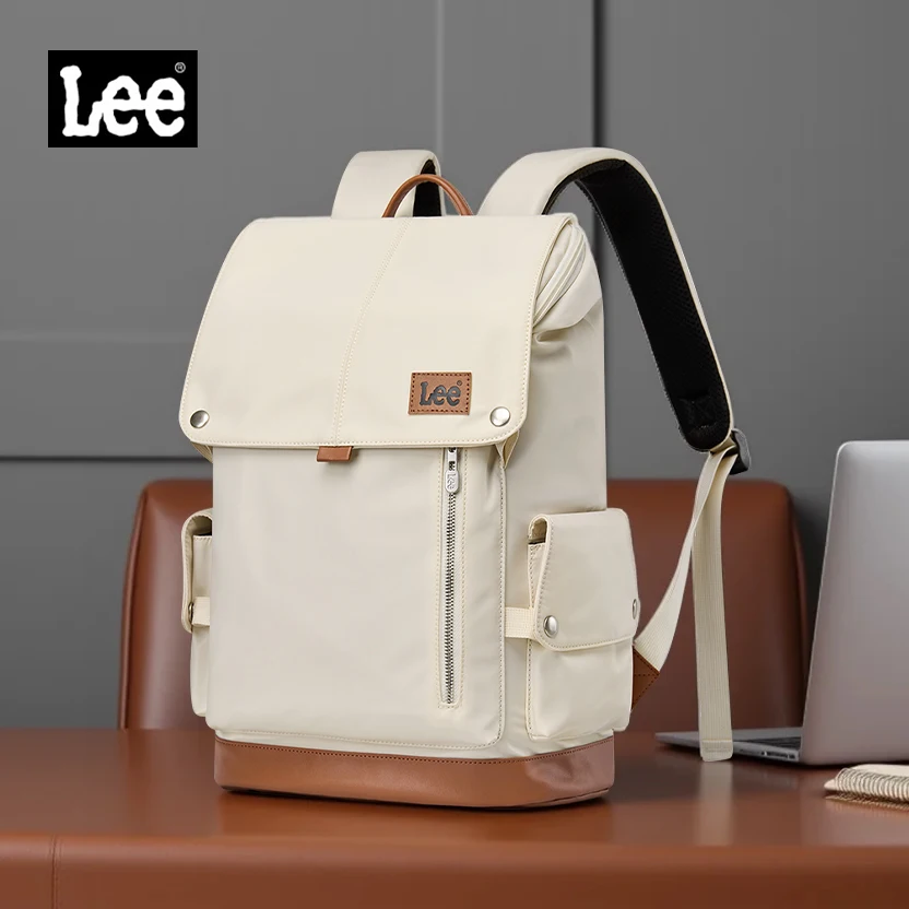 LEE New Korea Style Flip Leather Backpack Women Men Large Capacity Business Commuter Travel Rucksack Buy Laptop School Book Bag