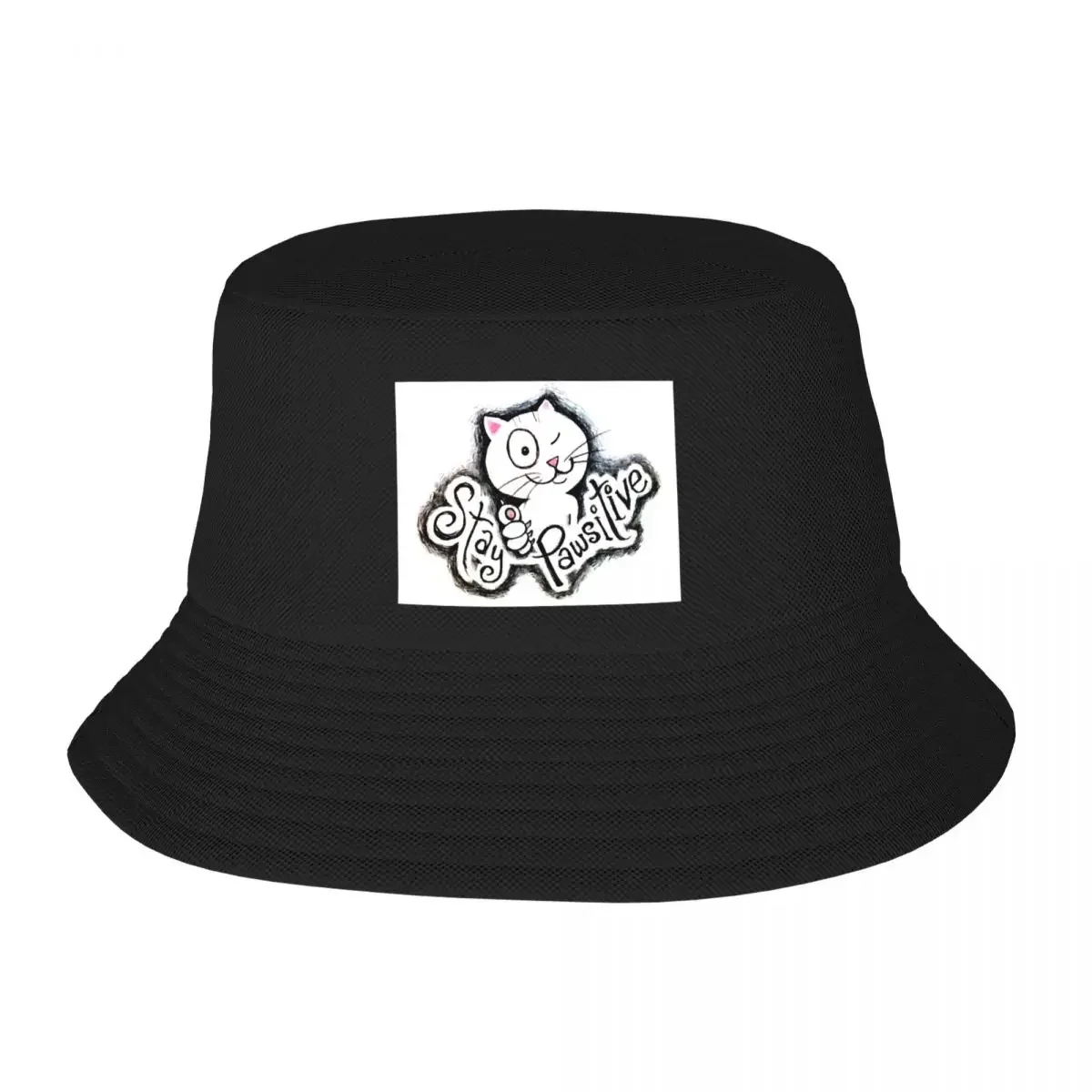 STAY PAWSITIVE Bucket Hat Rugby hard hat Streetwear Hat Beach Women's Beach Outlet 2024 Men's