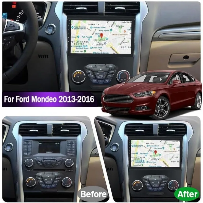วิทยุติดรถยนต์สำหรับฟอร์ด ฟิวชั่น ปี 2013 2014 2015 2016 สเตอริโอ, อัพเกรดหน้าจอสัมผัส 9 นิ้ว สำหรับฟิวชั่น มอนเดโอ วิทยุแอนดรอยด์ พร้อมแอพไร้สาย