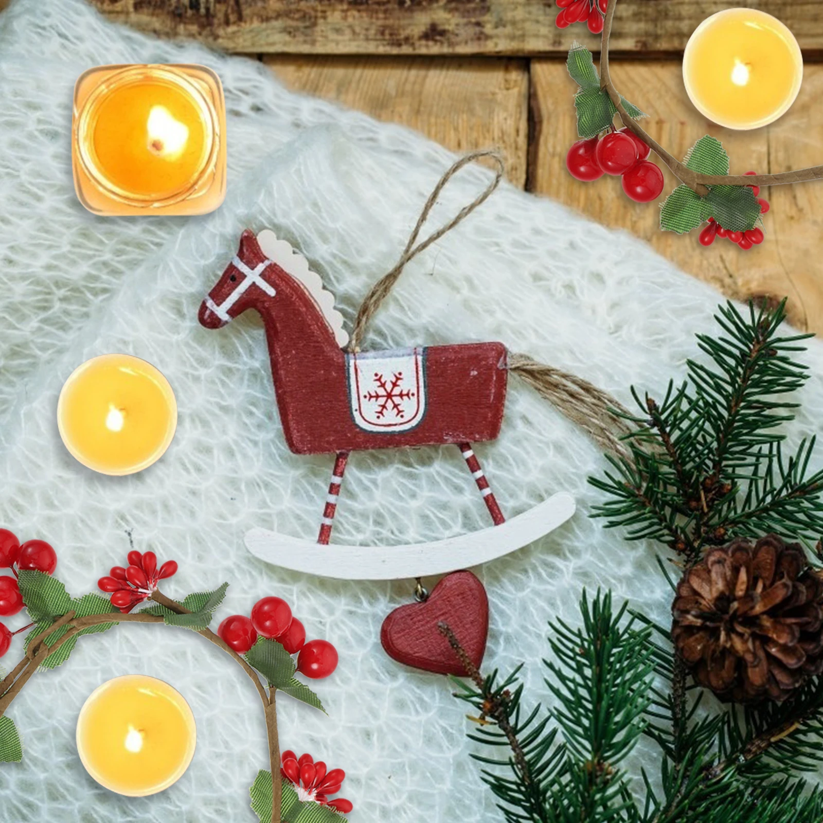 

2Pcs Artificial Mini Wreath Plastic Christmas Decoration Mini Wreath C Berry Home Office Hotel Decor