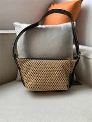 Women's Hollow Straw Dumpling Bag Shoulder Crossbody Bag Seaside Holiday High Quality