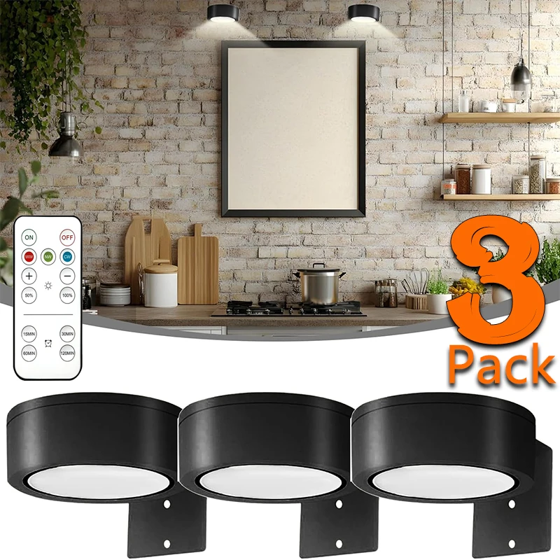 

3Pcs Magnetic Painting Light Dimmable Indoor Picture Wall Lamp LED Wireless Art Frame Lights With Remote