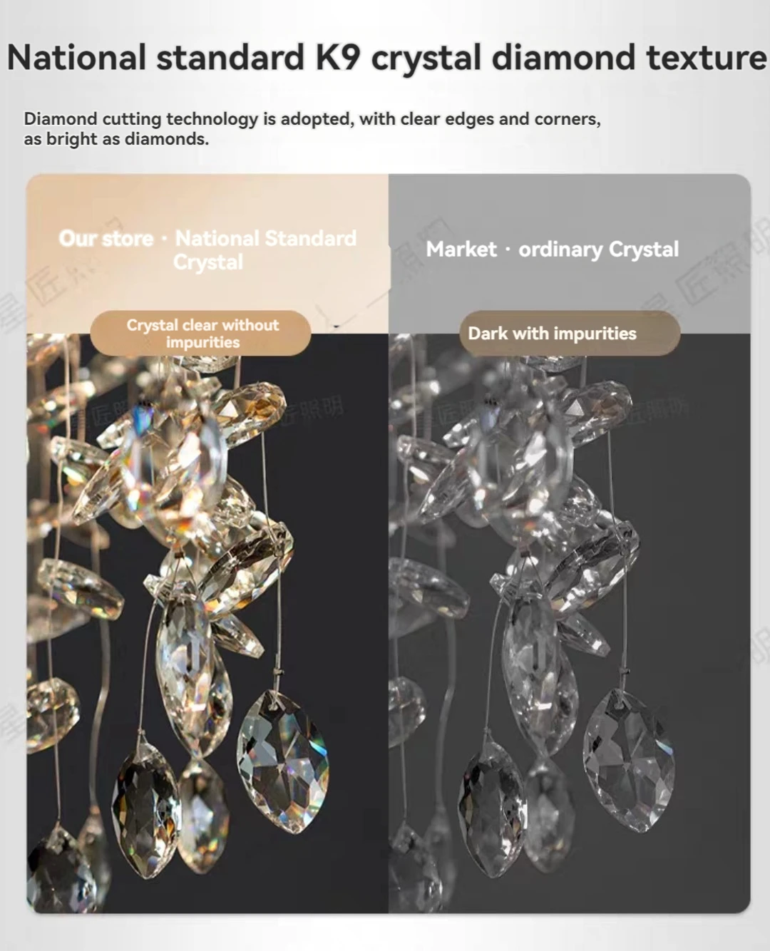 Luxury Crystal Chandeliers Gold for Dining Room Nordic Pendant Light Living Room Hanging Lamp Large Lighting Decorative Lamps