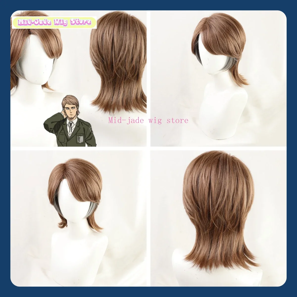 هجوم تيتان الموسم النهائي أنيمي تأثيري حفلة الاصطناعية ألياف مقاومة للحرارة الشعر جان كيرستين شعر مستعار تأثيري #2