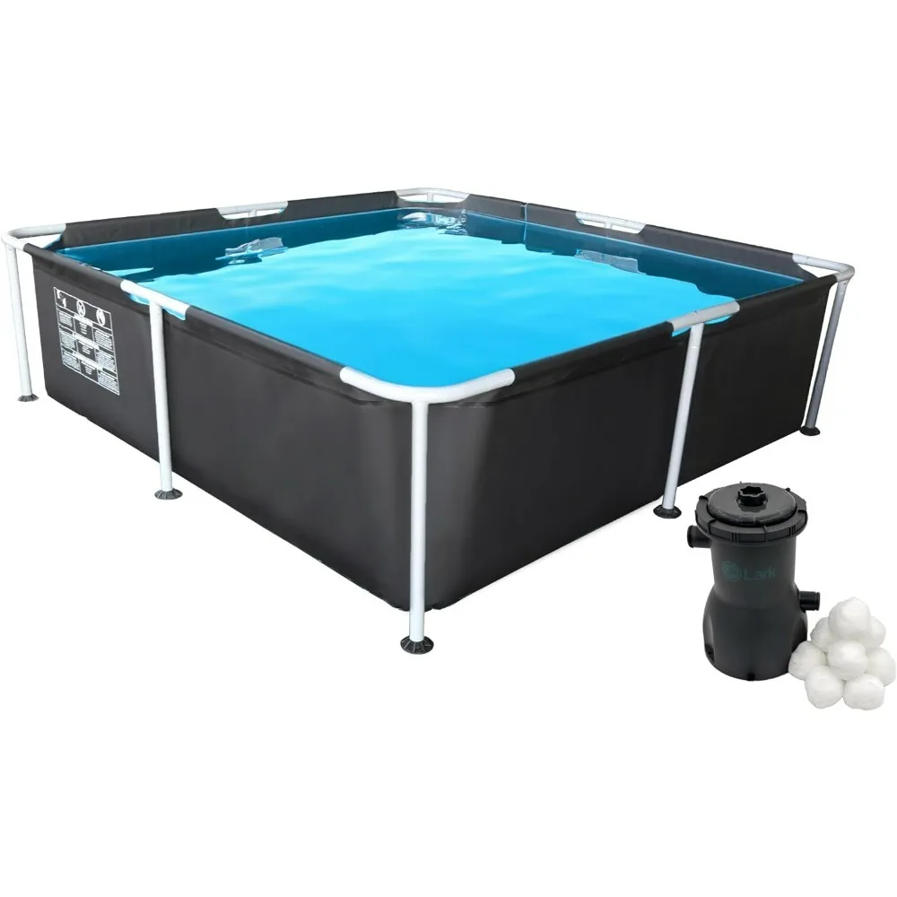 

7' x 24" Square Metal Frame Above Ground Pool with 530 Gallon Filtration Pump