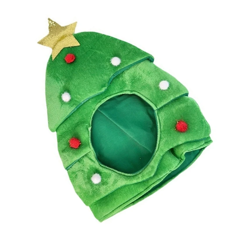 New Christmas Tree Hat Thicken Plush for Holiday Comfort Liner Christmas New Year Symbol Caps with Star