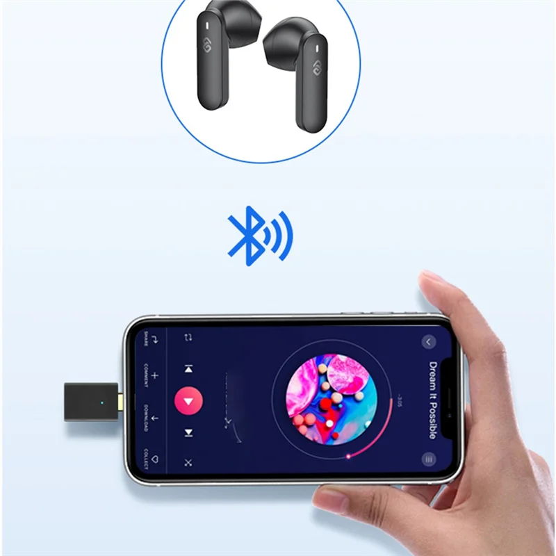 AA60-LE Audio LC3 Type-C беспроводной стерео музыкальный передатчик Bluetooth 5,4 адаптер Aptx-LL/HD для ПК ТВ PS4 Auracast