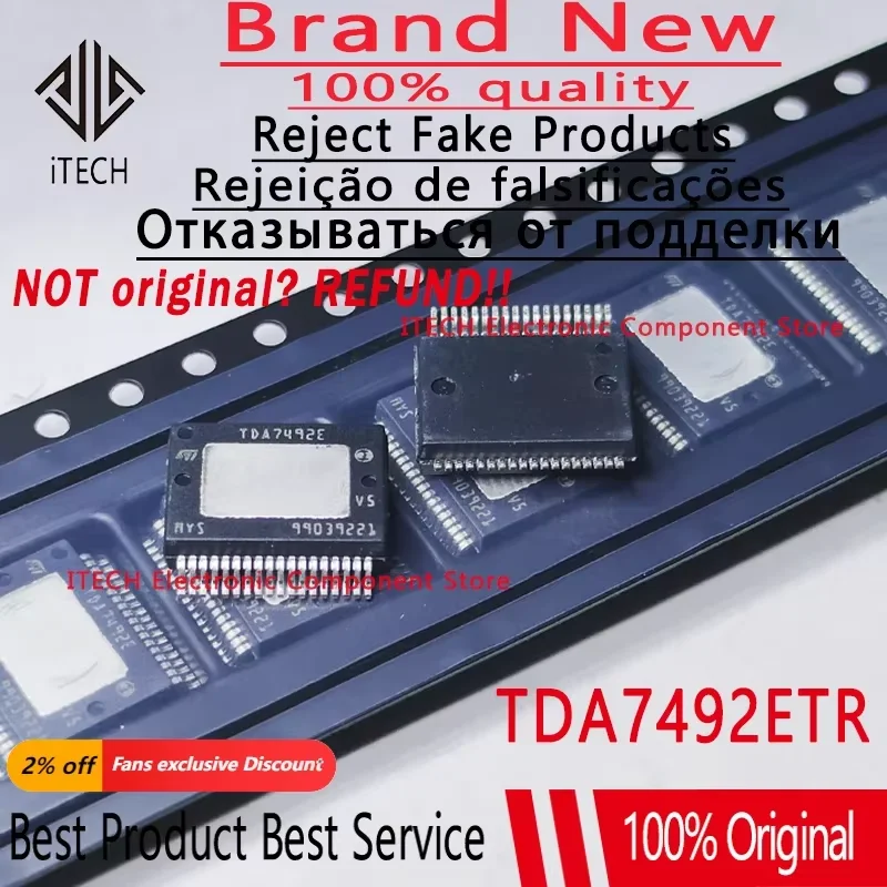 5pcs/lot Original TDA7492E TDA7492ETR TDA7294 7294 HSSOP36 Class D Audio Power Amplifier Power Amplifier Chip 100% New