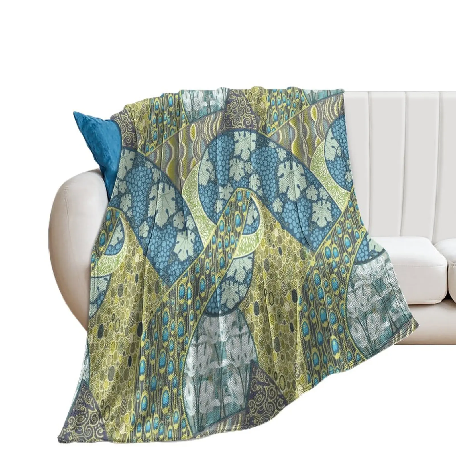 Art Nouveau Impressions Throw Blanket For Sofa Thin Multi-Purpose decorative wednesday Blankets