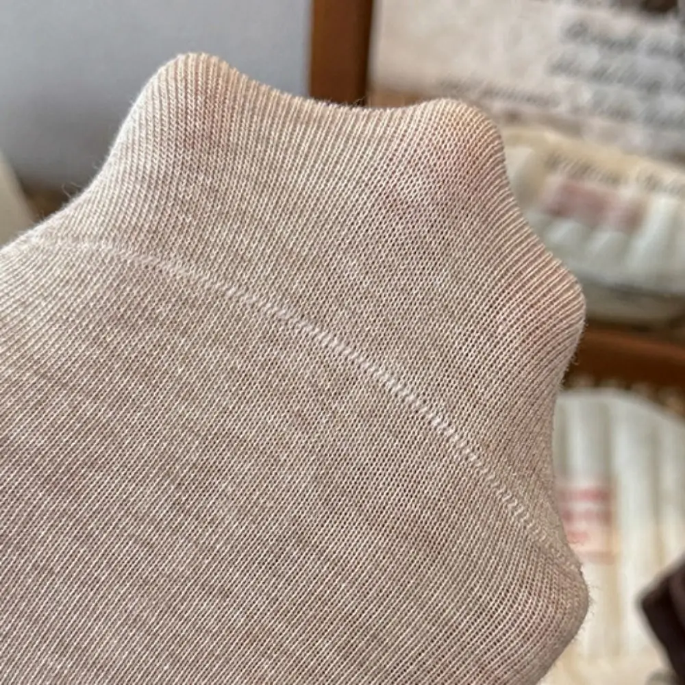 Cotton Blend Cotton Slouch Socks Seamless Toe Breathable Mid-calf Knit Socks Sweat-wicking Bow Button Winter Seamless Socks