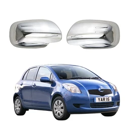 2PCS Car Chrome Plated Rear view Accessories Door Mirror Cover Trim Paste Style For Toyota Yaris Vitz 2005 2006 2007 2008