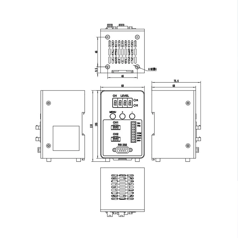 External power supply controller, input 24V, output 24V, single channel maximum current 3A, with serial port/external trigger