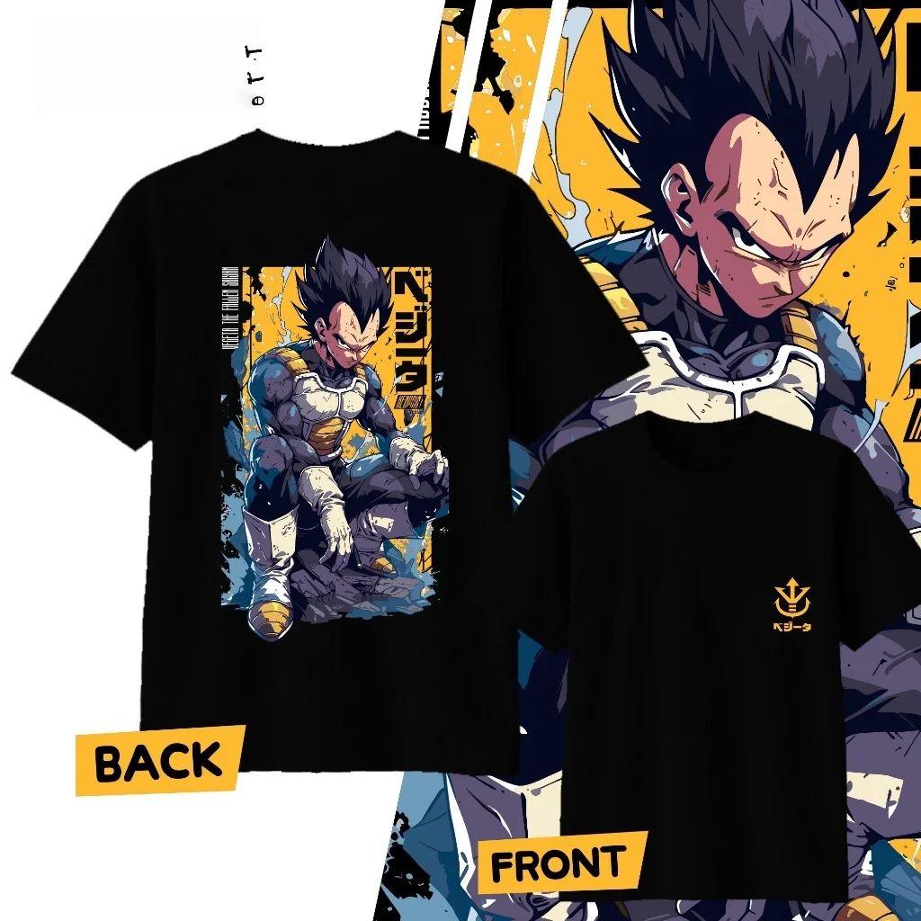 Летняя хлопковая футболка с принтом Dragon Ball Vegeta, модная повседневная уличная футболка, аниме-одежда для мужчин и женщин в стиле Харадзюку