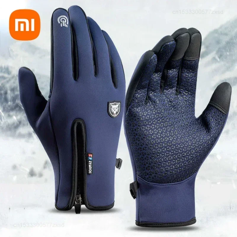 Xiaomi-Luvas térmicas de inverno para homens e mulheres, impermeáveis, à prova de vento, ao ar livre, esportes, quente, ciclismo, dedo de esqui,