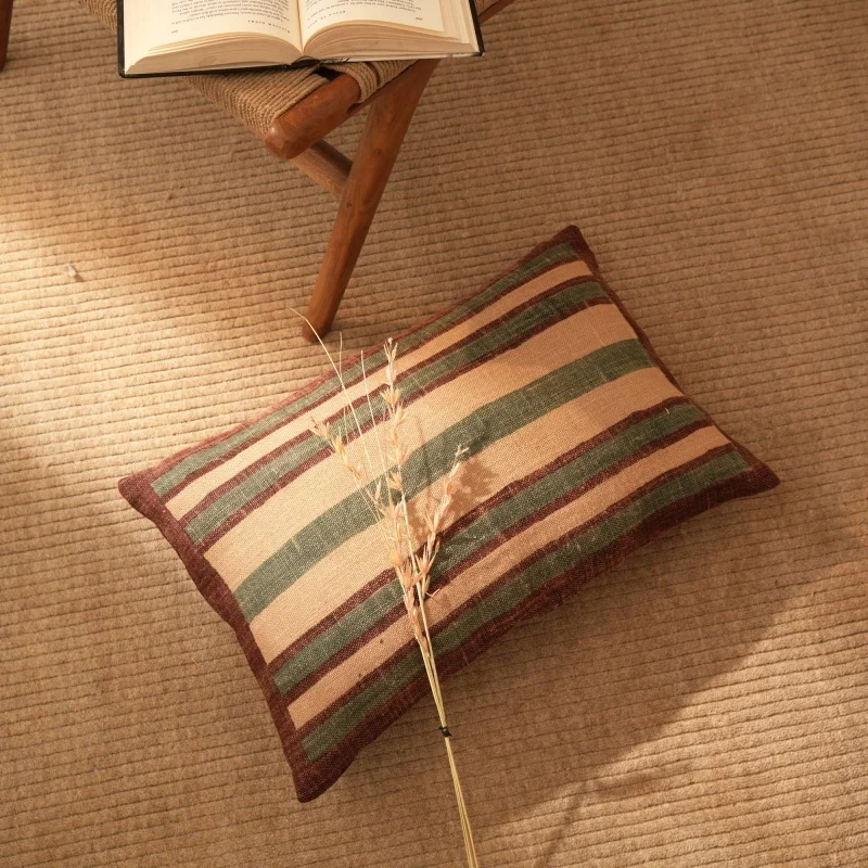 

Подушка DuoWeft Stripe — 24 x 16-дюймовая поясничная подушка для дивана, кровати и домашнего декора — стильная, текстурированная и прочная акцентная подушка для