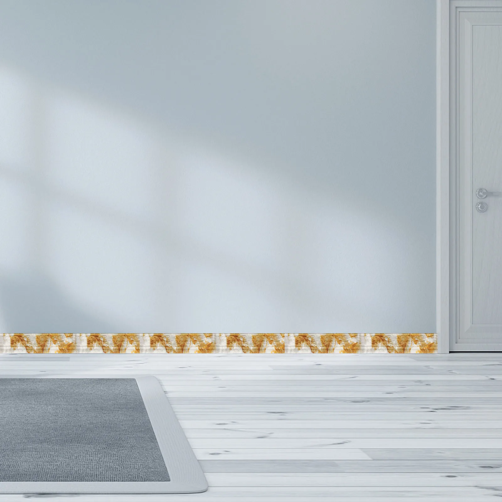 

1 Roll 3D Wall Trim Skirting Border Sticker Easy Apply Self Adhesive Baseboard Tape for Wall Doors Floors Baseboard Border