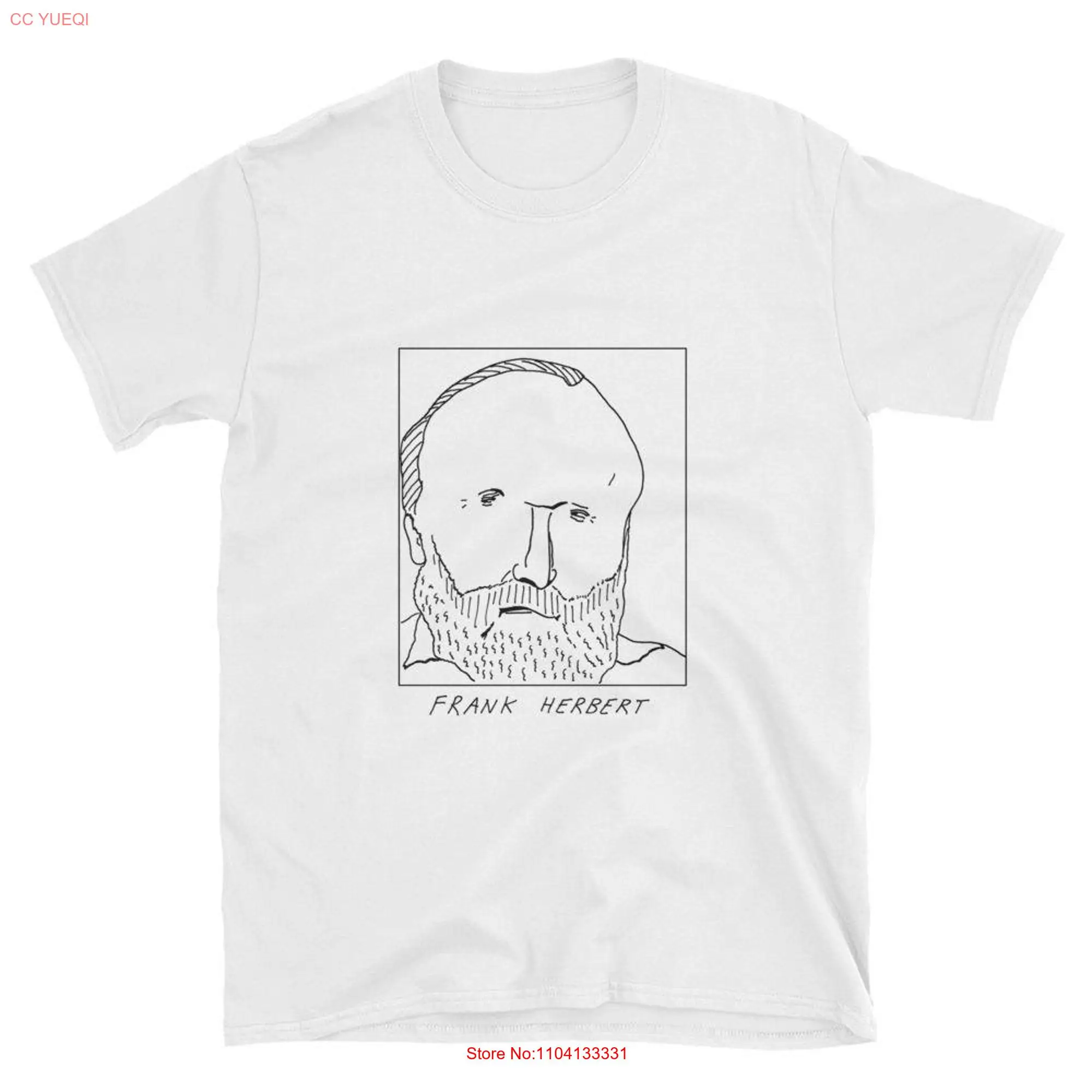 Badly Drawn Authors Frank Herbert T Shirt FREE Worldwide Delivery long or short sleeves