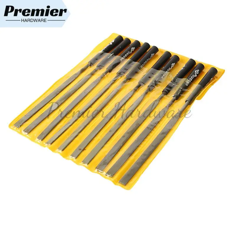 

10pcs Flat Diamond Needles File 3mm x 140mm 150 Grit for Metal Glass Wood Stone Grinding Polishing Engraving