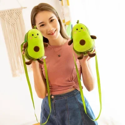 Avocado Plush Kawaii Toys Cartoon Soft Stuffed Fruits Creative New Female Mulit Style Shoulder Bag for Children Kids Gift Toys