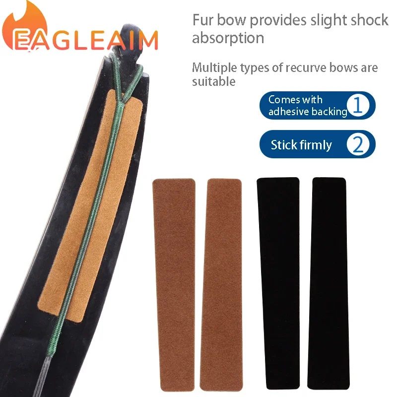 

1 Pair Archery Recurve Bow Limb with Attached Slightly Patch Bow Shock Absorber Fur Limb Dampener Bowstring