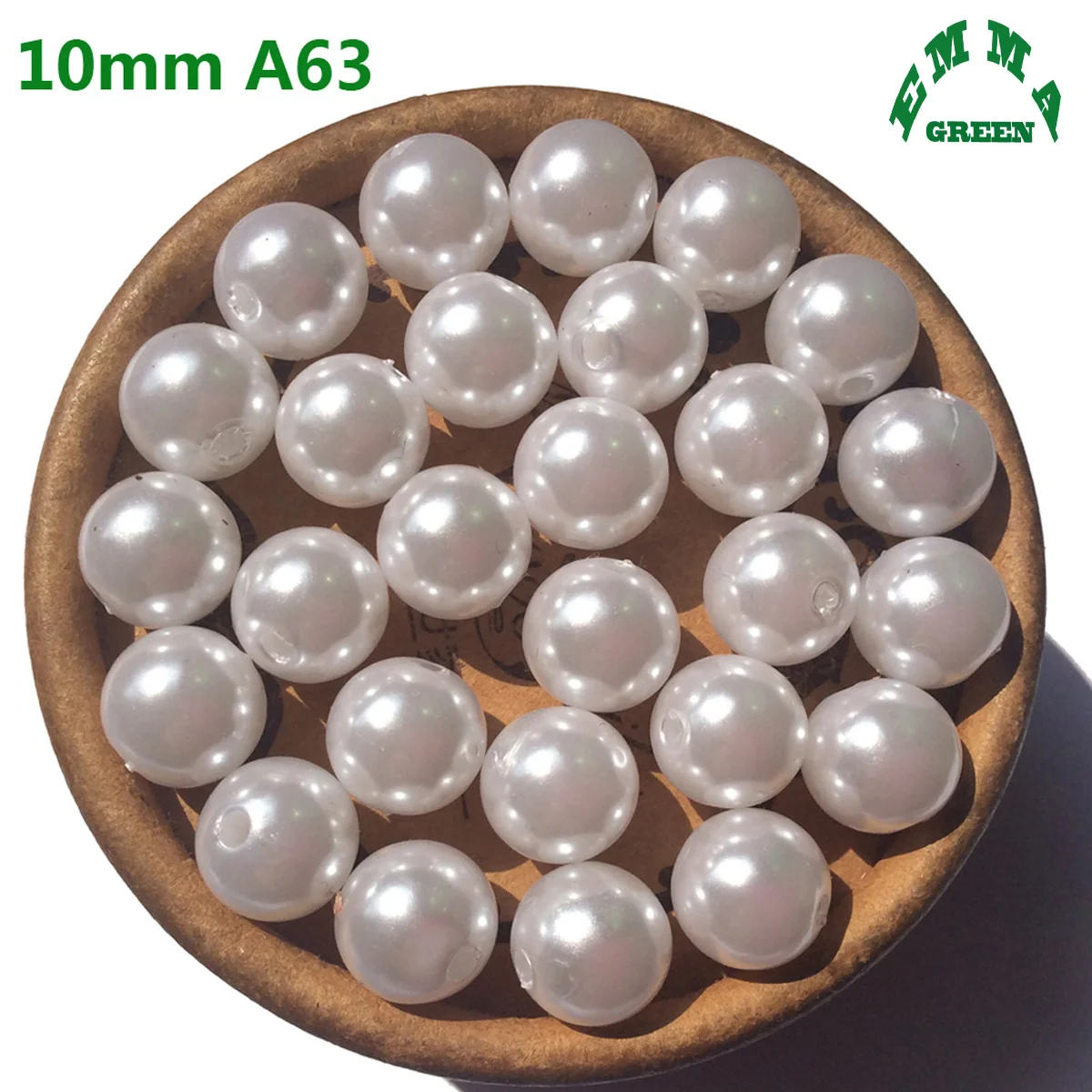 Acrylic White Pearl Beads with Hole for Vintage Necklaces A63 Round 6mm to 30mm Chunky Loose Pearls Beads for Jewelry Making