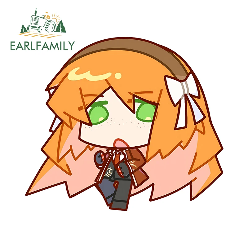 EARLFAMILY 13cm x 11.4cm Ishmael Chibi Cartoon Car Stickers Anime Girl Cute Blonde Hair Scratch Proof Decal Amusing Accessories