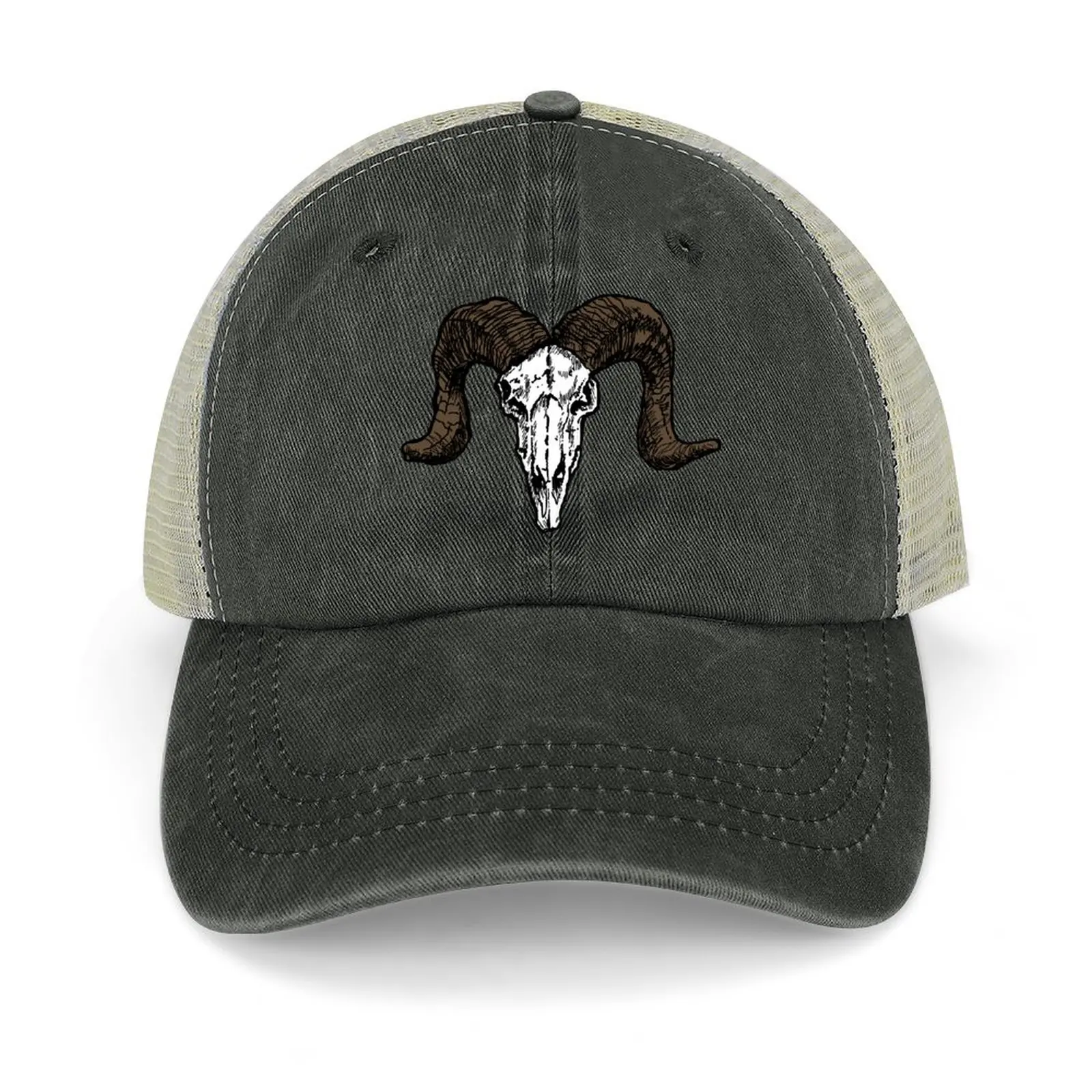 

Ram Skull Graphic Illustration Baseball Cap cute Funny hats luxury woman cap Women's Golf Clothing Men's