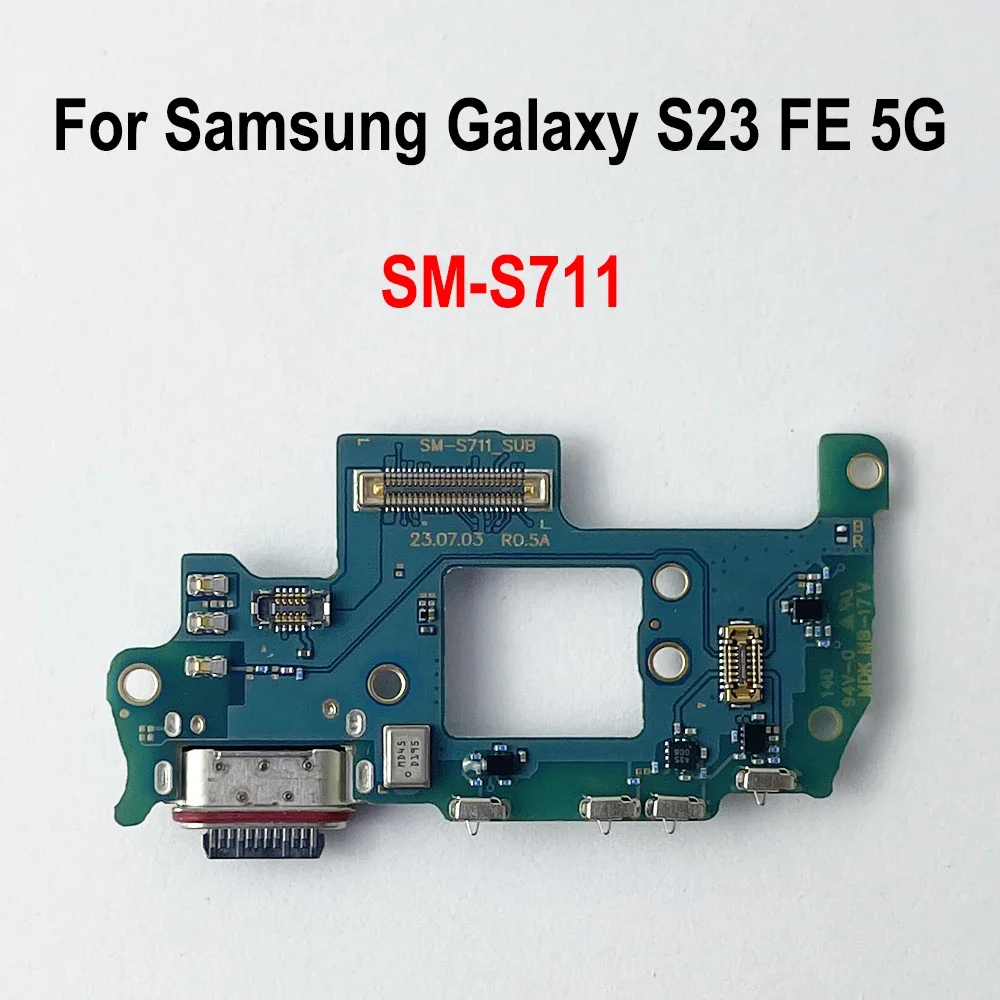 Gefenis USB Charge Port Jack Dock Connector Charging Board Flex Cable For Samsung Galaxy S23 FE 5G / SM-S711 S711B Charging Boar
