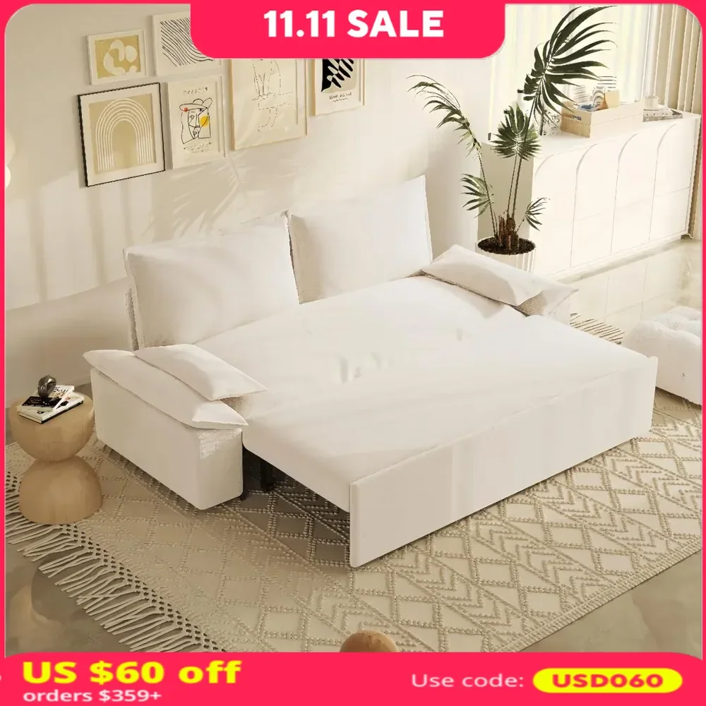 

Sofa Bed, 70.1-Inch, 3-in-1 Convertible Queen Sleeper Sofas, Comfortable Pull-Out Futon, Modern Velvet, Sofa Sleeper