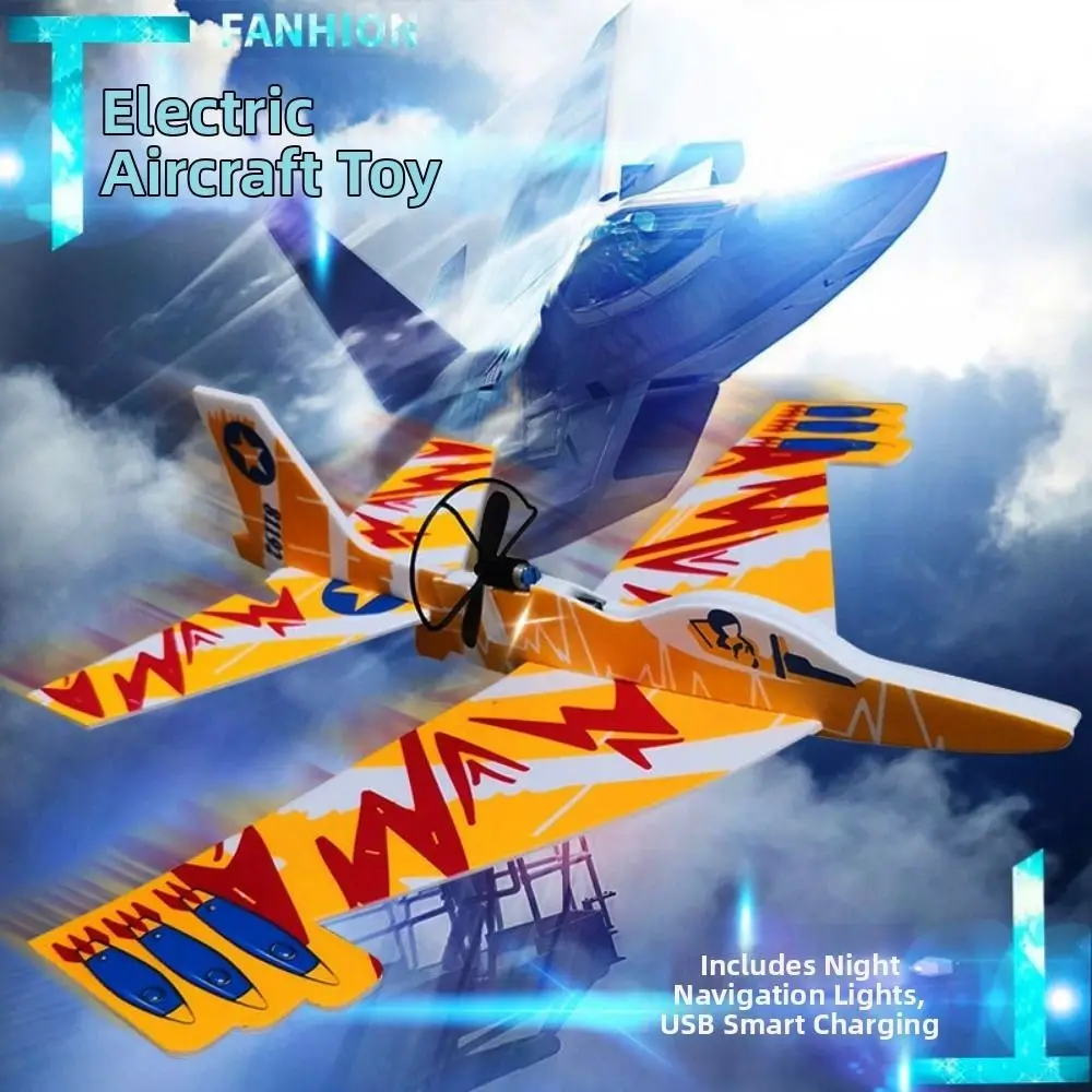 

with LED Light Electric Foam Plane Glider 33.5*29.5*7cm 2 Styles Hand Airplanes Capacitor Outdoor Aircraft Model