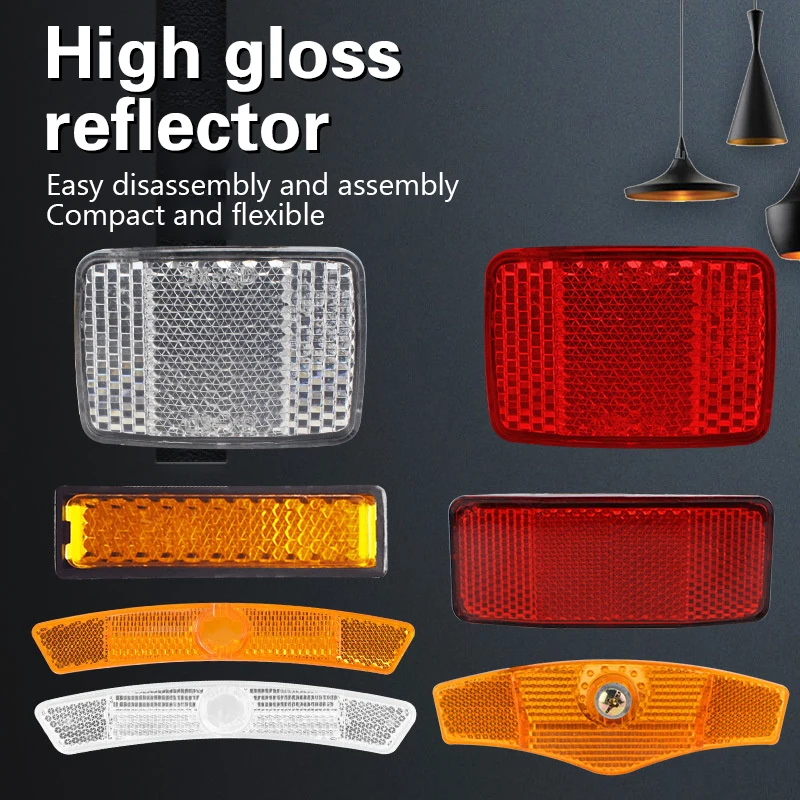 1pcs Rectangle Reflective Reflector Motorcycle Motorbike ATV Scooter Dirt Bike Moped 4 Wheeler Reflectors Exterior Accessories