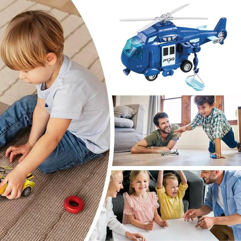 Kids Helicopter Toy Simulation Helicopter Model Toy Multi-Functional Vehicles Toys For Home Kindergarten School Park