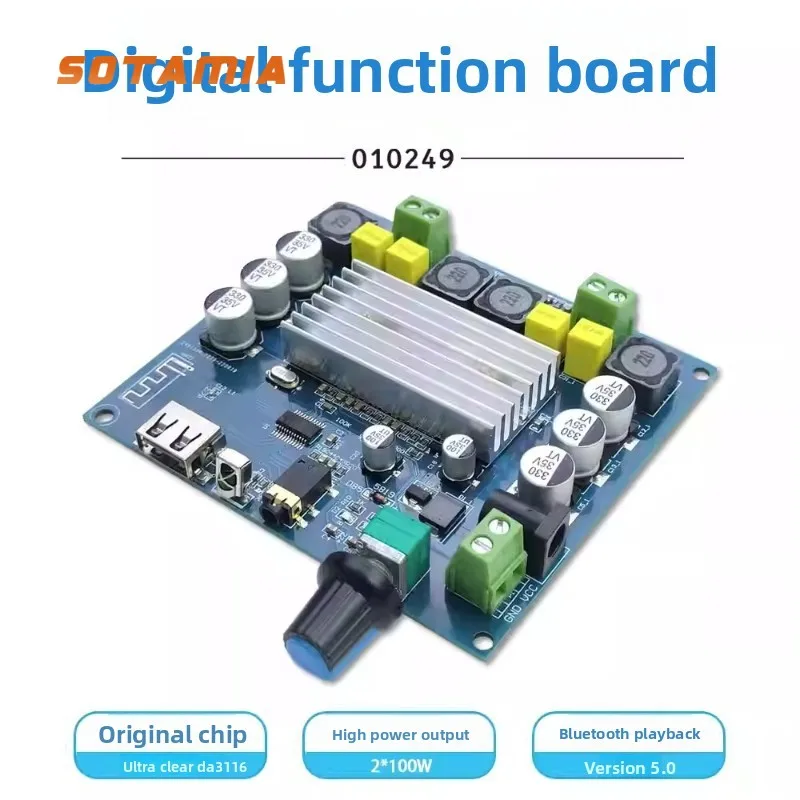 SOTAMIA TPA3116d2 Chip Basket Tooth Power Amplifier Board Host Bluetooth 5.0 Digital Dual Channel 100W*2 High Power Loudspeaker