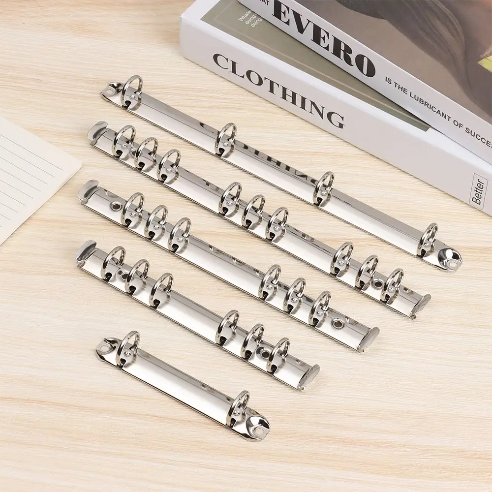 New Stationery Refillable Metal DIY Accessory Notebook Binding Hoops Binder Clip Ring Binder Loose-leaf File Folder
