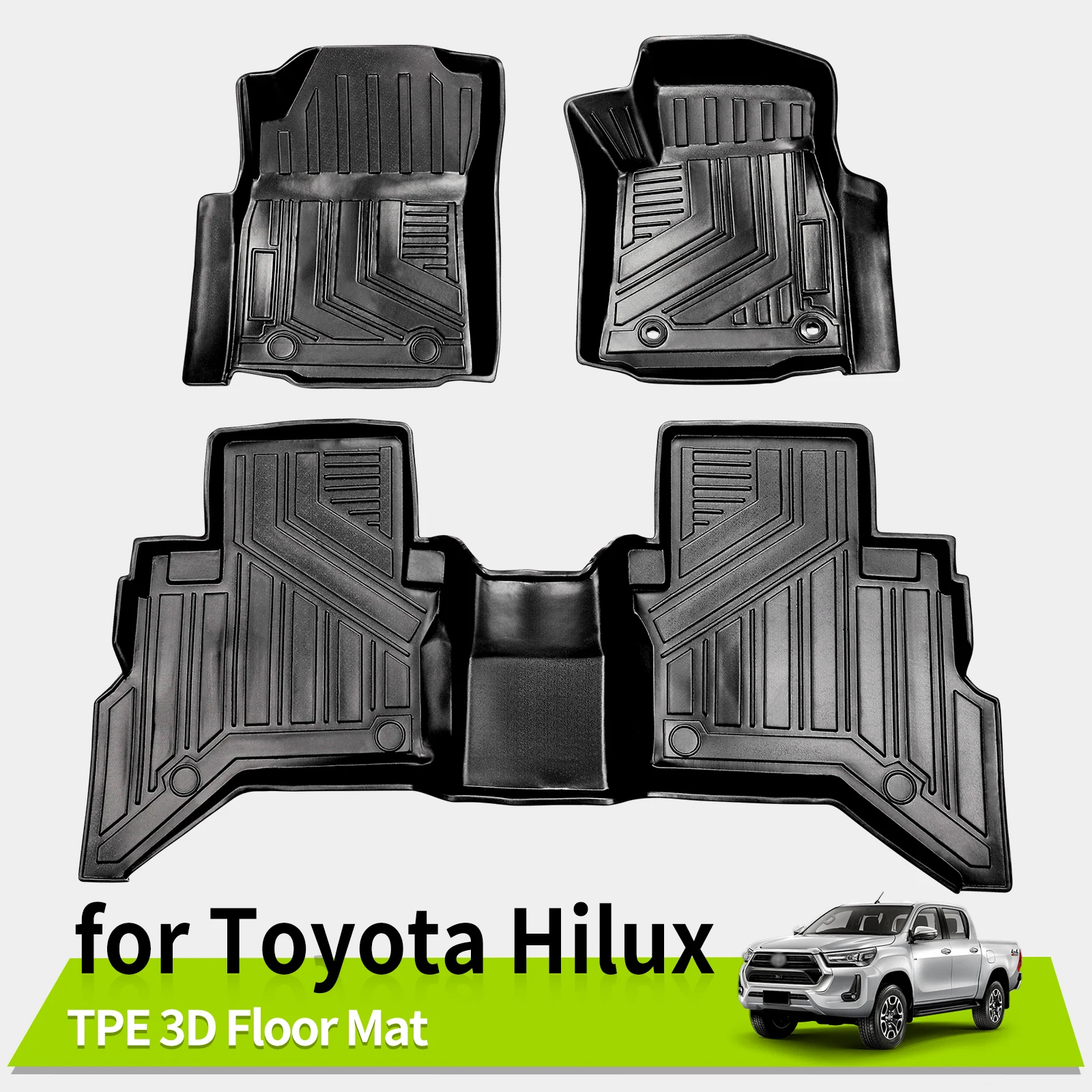 

for Toyota Hilux 2015-2024 Car Floor Mats Trunk Backrest Pad TPE