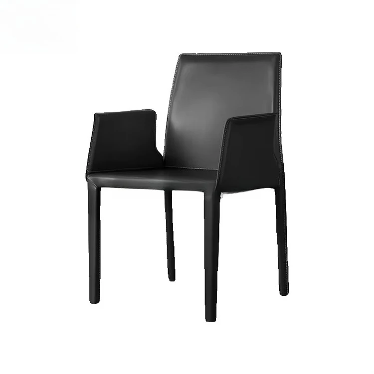 #Nordic Italian Style Villa Club Model Room Hotel Engineering Furniture Customizable Leather Dining Chair Book Chair