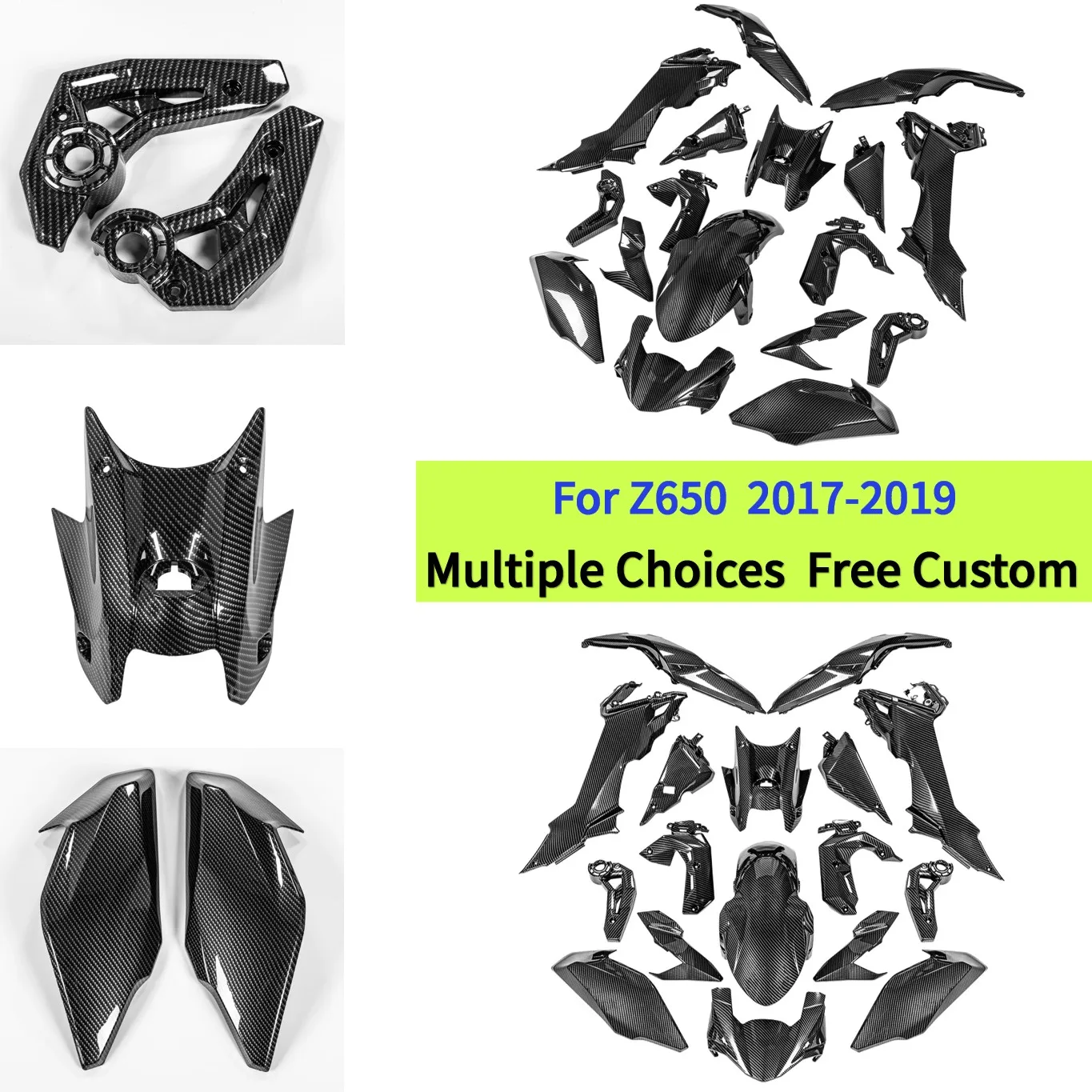 

For Kawasaki Z650 Z 650 2017 2018 2019 Carbon Fiber Motorcycle Fairing Kit Injection Bodywork Frame Cover Panel Accessories