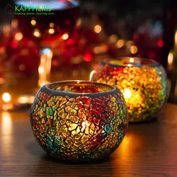 Rainbow Empty Candle Jars DIY Homemade Candle Container Glass Mosaic Jars for Candles Holder Vessel Storage