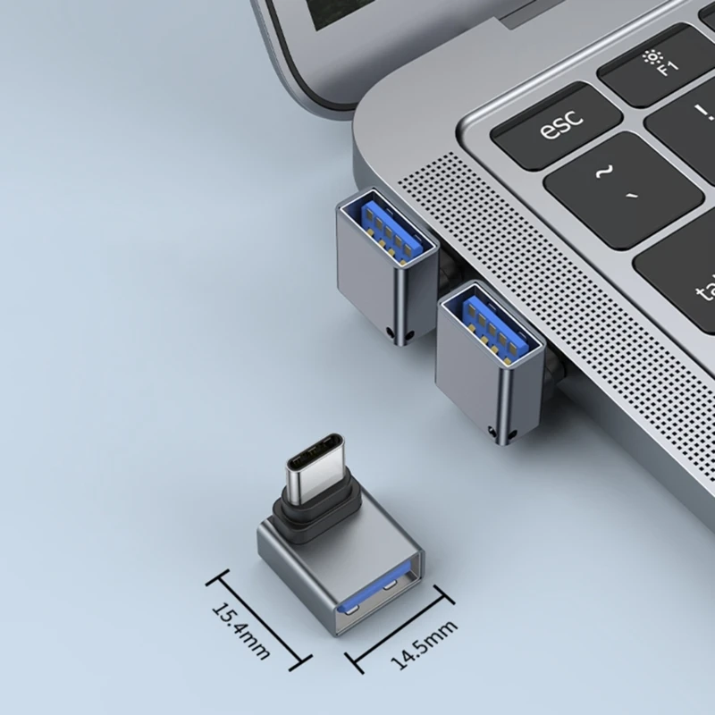 Type C Male To USB 3.0 Female Converter OTG Type C To USB 3.0 90 Degrees Right Angled For USB C Extension Connector Drop Ship